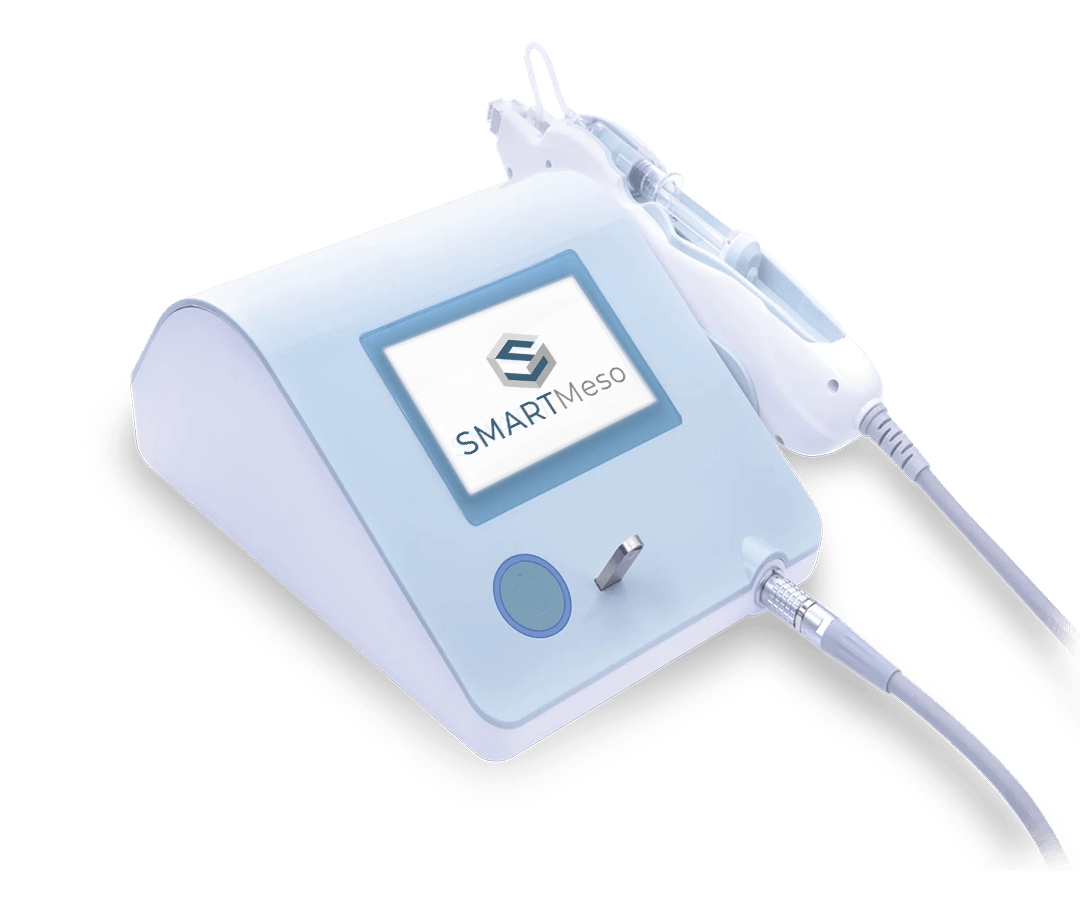A white device with a screen that says smartthermo on it