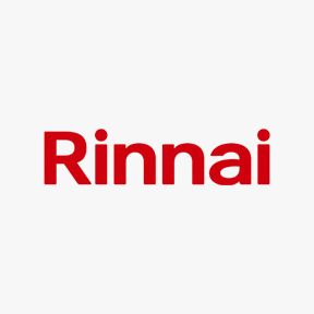 Rinnai logo: red text on a white background.