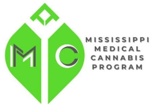 Logo for Mississippi Medical Cannabis Program: green geometric design with letters MC and text.