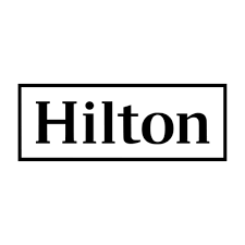 Hilton logo: black text 