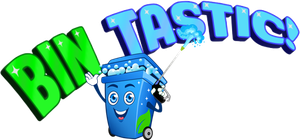 Cartoon trash bin holding 