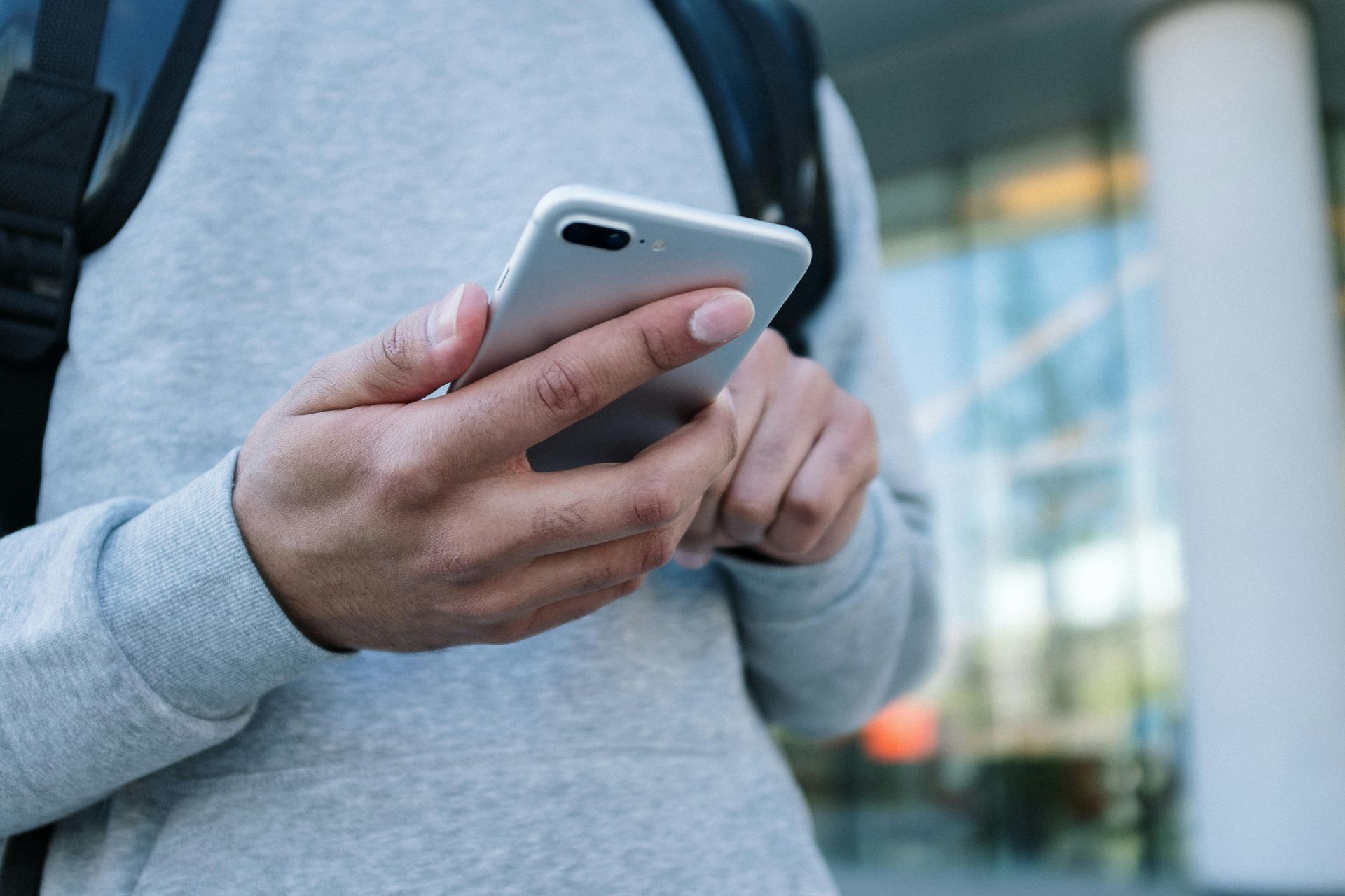 Person using a cell phone.