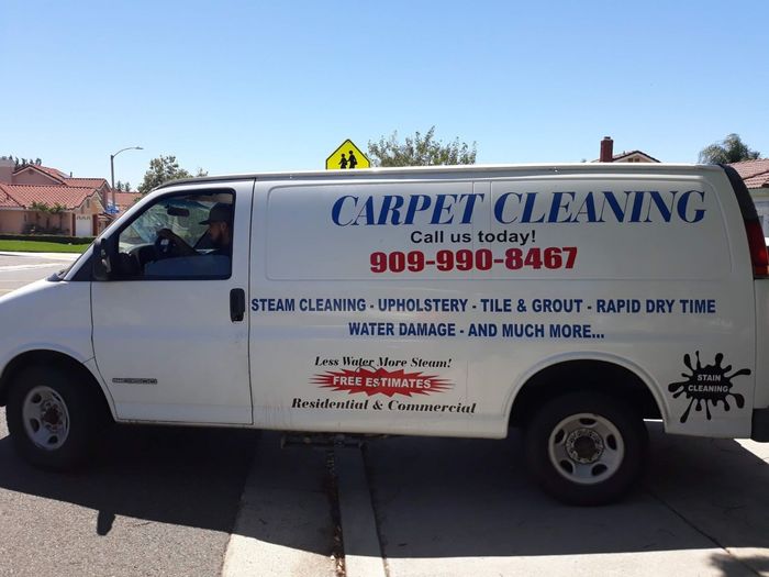 precision carpet cleaning van with contact detail