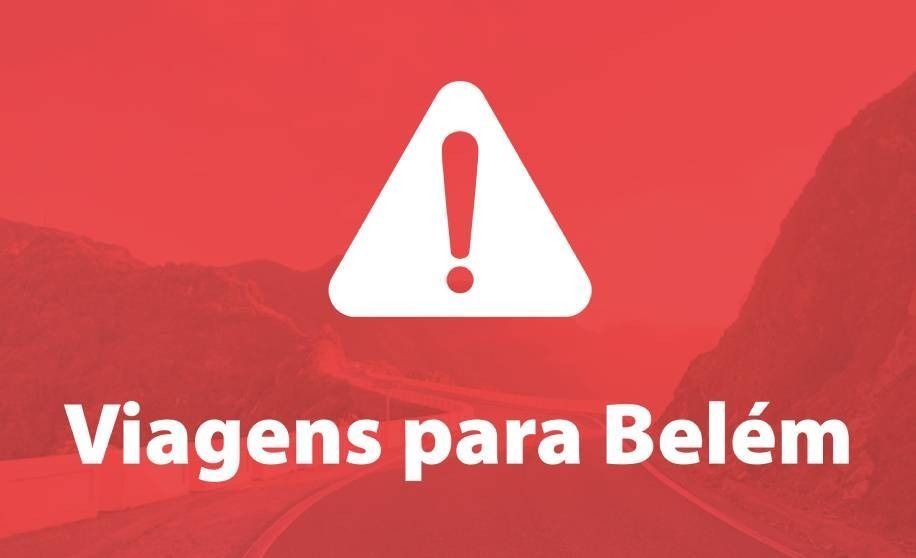 Fundo vermelho com símbolo de alerta branco e texto