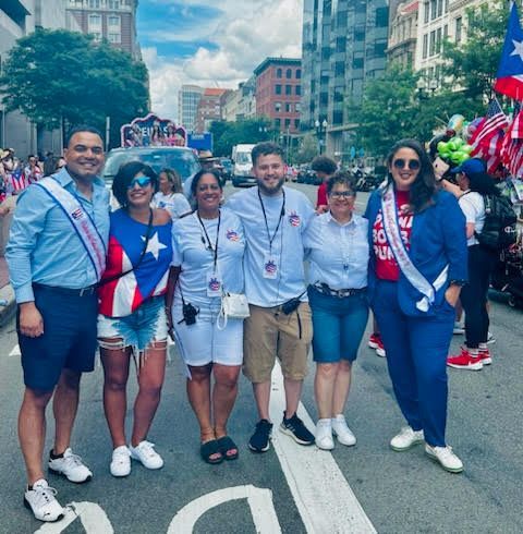 Boston Parade with Holyoke Mayor Garcia