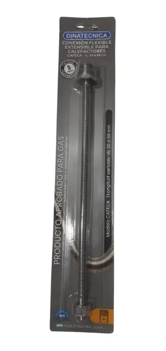 FLEXIBLE GAS EXTENSIBLE PARA CALEFACTORES CAFECA 30/50 CM - DINATECNICA