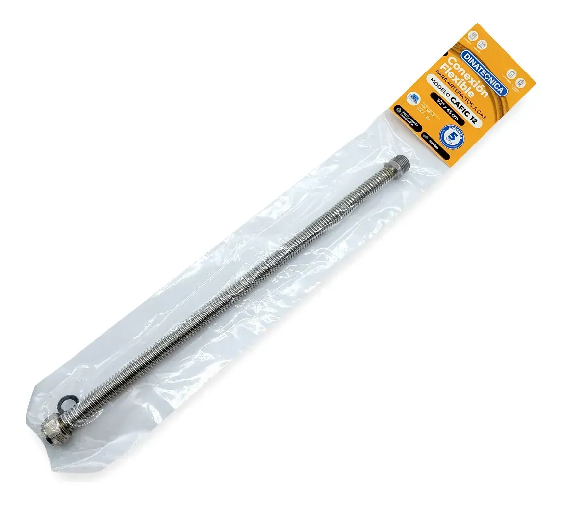 FLEXIBLE GAS CAFIC 1/2 12X45CM-  DINATECNICA