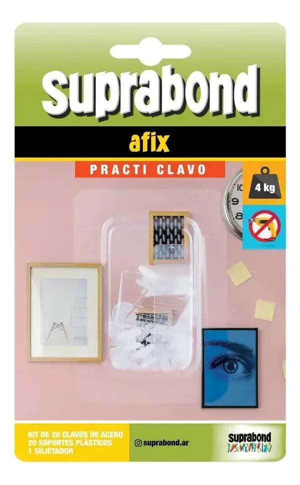 CLAVOS SUPRABOND PARA COLGAR FACIL- PRACTI CLAVO ACERO 20 UN