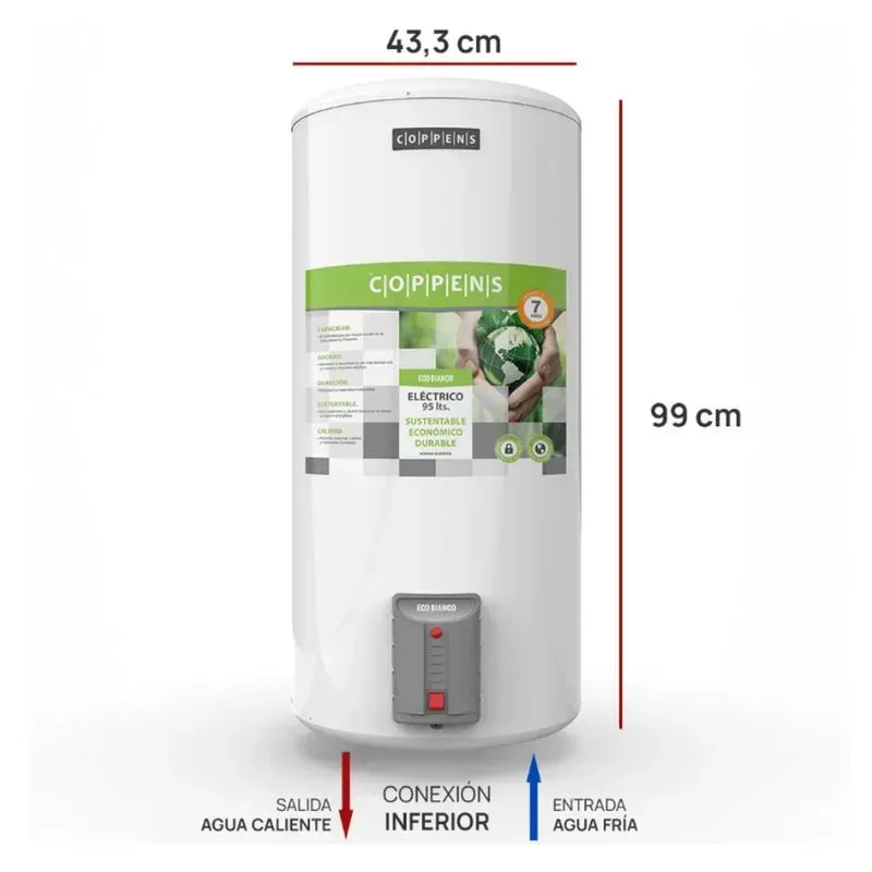 TERMOTANQUE ELÉCTRICO COPPENS 95LTS