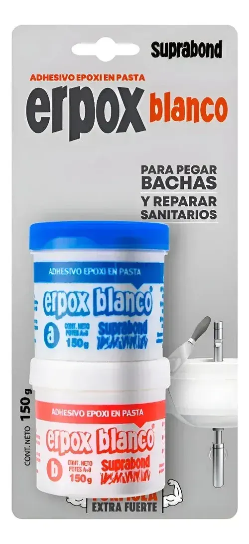 ADHESIVO SUPRABOND ERPOX BLANCO BACHAS Y SANITARIOS 150GR