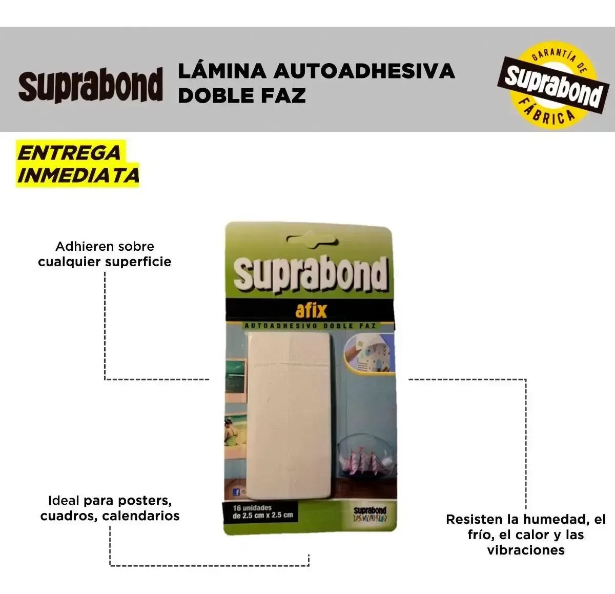 LÁMINA AUTOADHESIVA SUPRBOND DOBLE FAZ- REEMPLAZA TORNILLO