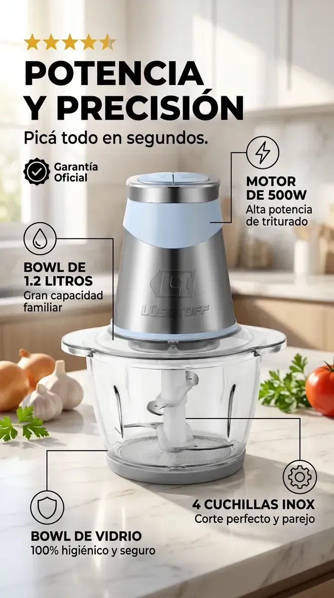 PICADORA DE ALIMENTOS LUSQTOFF LQ-CH080
