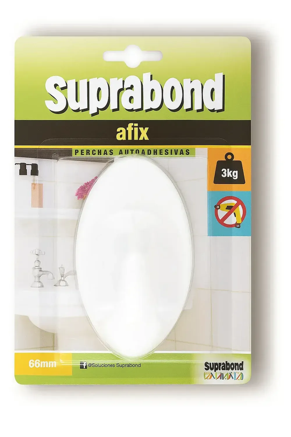 PERCHA AUTOADHESIVA SUPRABOND MAXIMA ADHERENCIA 3KG
