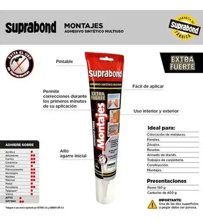 ADHESIVO PARA MONTAJES SUPRABOND POMO 150GR