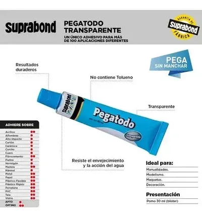 ADHESIVO SUPRABOND PEGATODO TRANSPARENTE POMO 30ML
