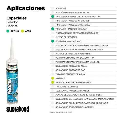 SELLADOR PISCINAS SUPRABOND CARTUCHO 310ML