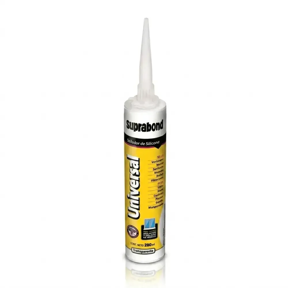 SELLADOR DE SILICONA SUPRABOND UNIVERSAL 280ML TRANSPARENTE/ BCO/NEGRO