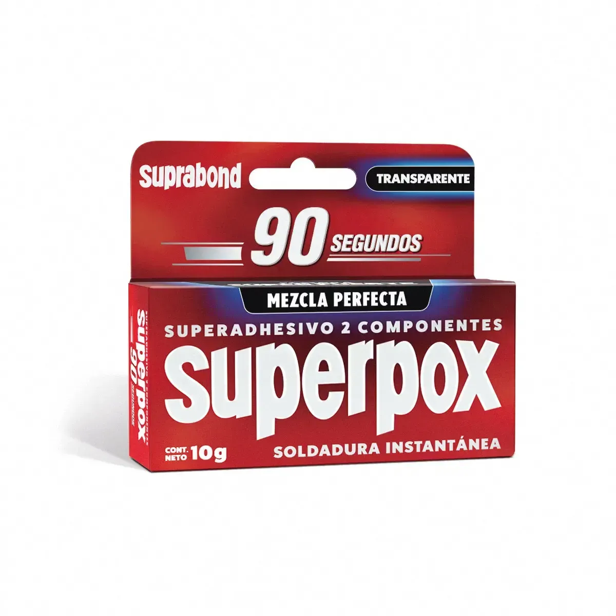 SUPERADHESIVO SUPRABOND SUPERPOX TRANSPARENTE 90 SEGUNDOS ESTUCHE 10GR