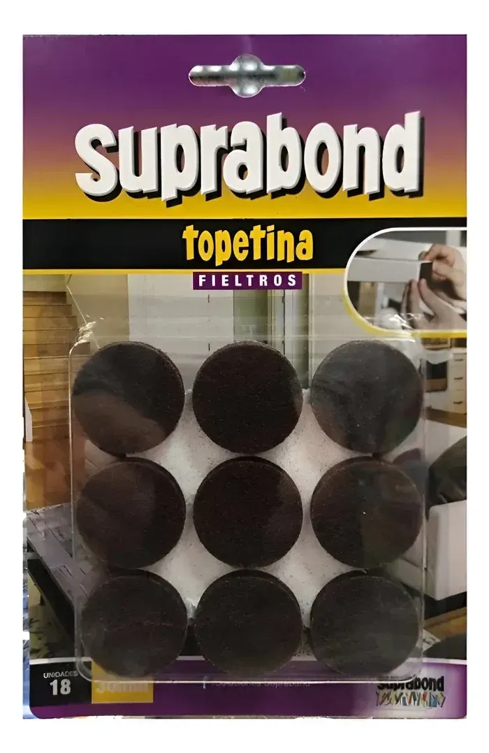 TOPETINA SUPRABOND DE FIELTRO MARRON CIRCULAR 30MM