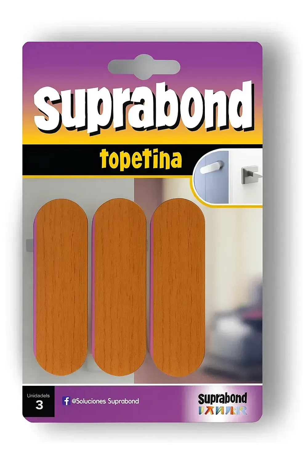 TOPETINA SUPRABOND DE GOMA RECTANGULAR SIMIL MADERA