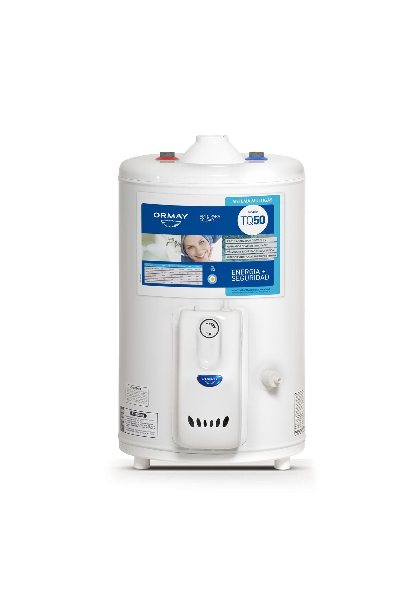 TERMOTANQUE A GAS ORMAY  TQ50 DUAL 50LTS