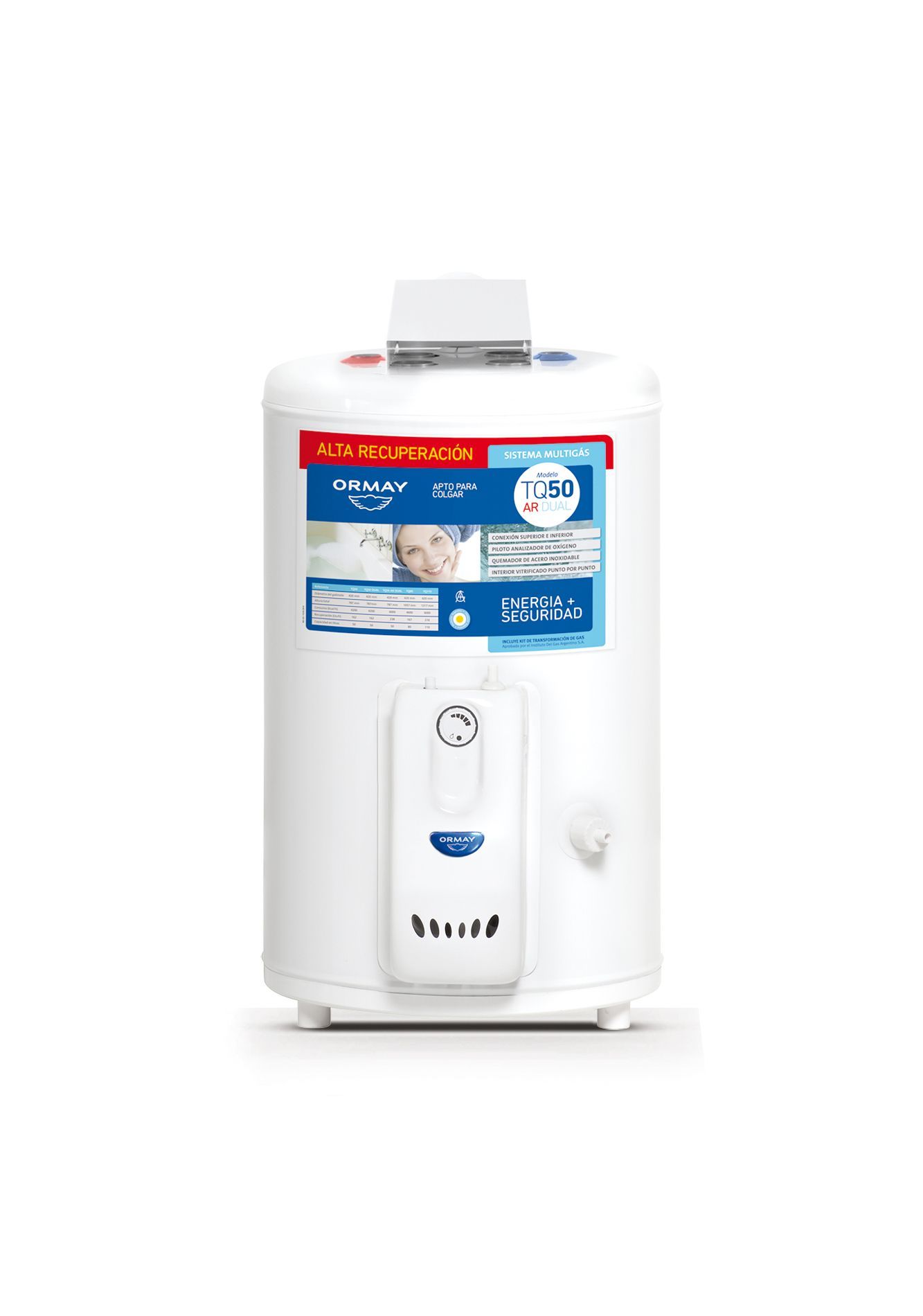 TERMOTANQUE A GAS ORMAY TQ50AR DUAL 50LTS