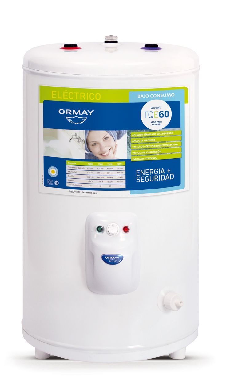 TERMOTANQUE ELÉCTRICO ORMAY TQE60 DUAL 60LTS