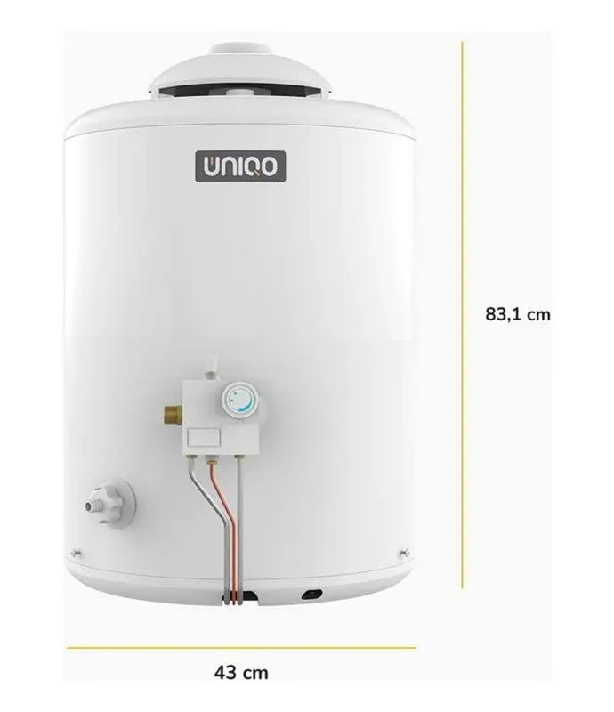 TERMOTANQUE UNIQO MULTIGAS 50 LTS ALTA RECUPERACIÓN