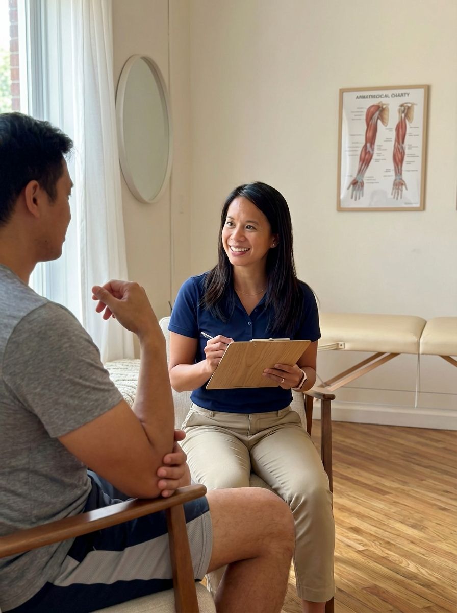 Patient working with a provider at a pelvic floor physical therapy clinic in Brooklyn