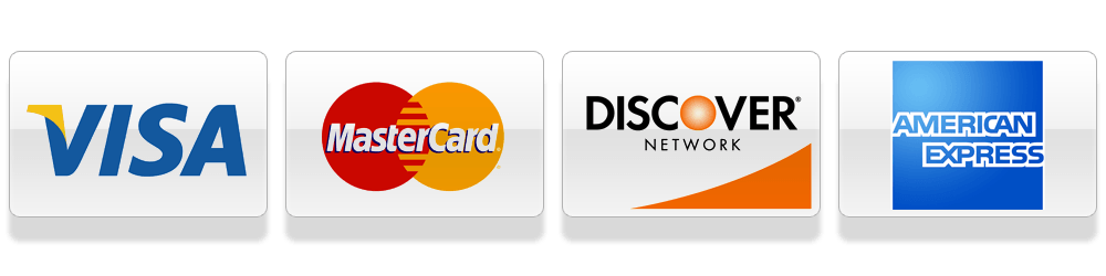A visa mastercard discover and american express logo on a white background