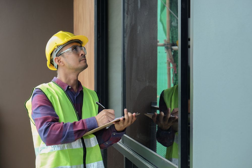 Construction Worker in a Yellow Hard Hat — Scott MacTaggart Building & Pest Inspections In Old Bar, NSW