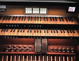 The keys of a church organ