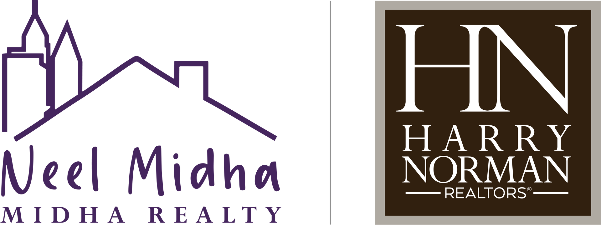 Two logos for neel midha and harry norman realtors