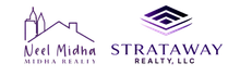 Two logos for neel midha and strataway realty logo