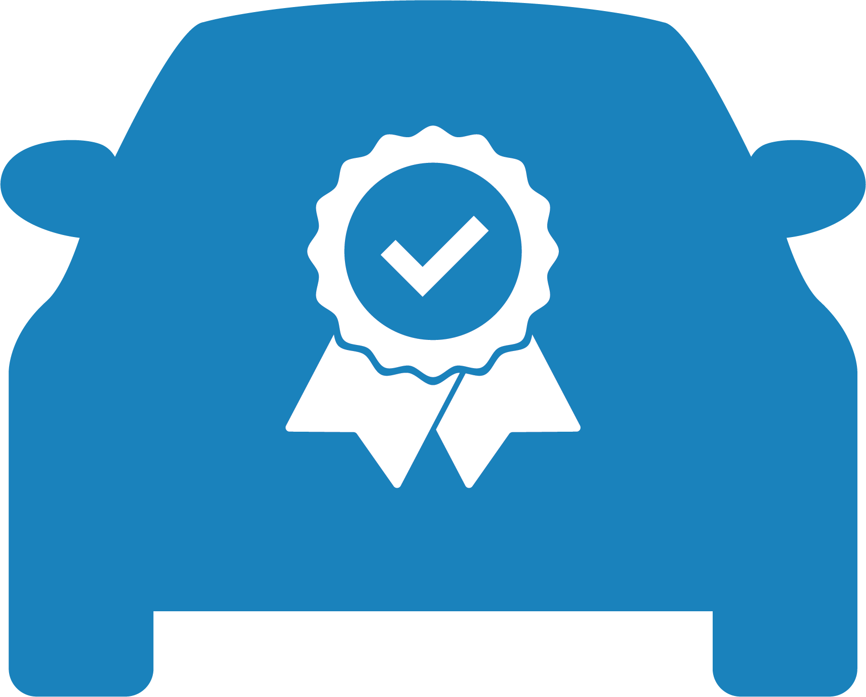 A blue circle with a white circle in the middle on a white background.