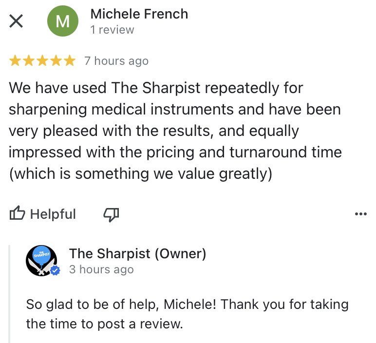 Five stars for The Sharpist A five star review for The Sharpist which reads