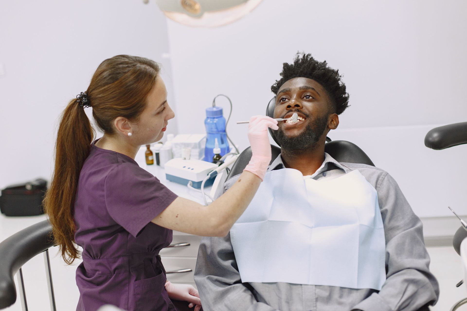 Person in a Dental Implant Appointment