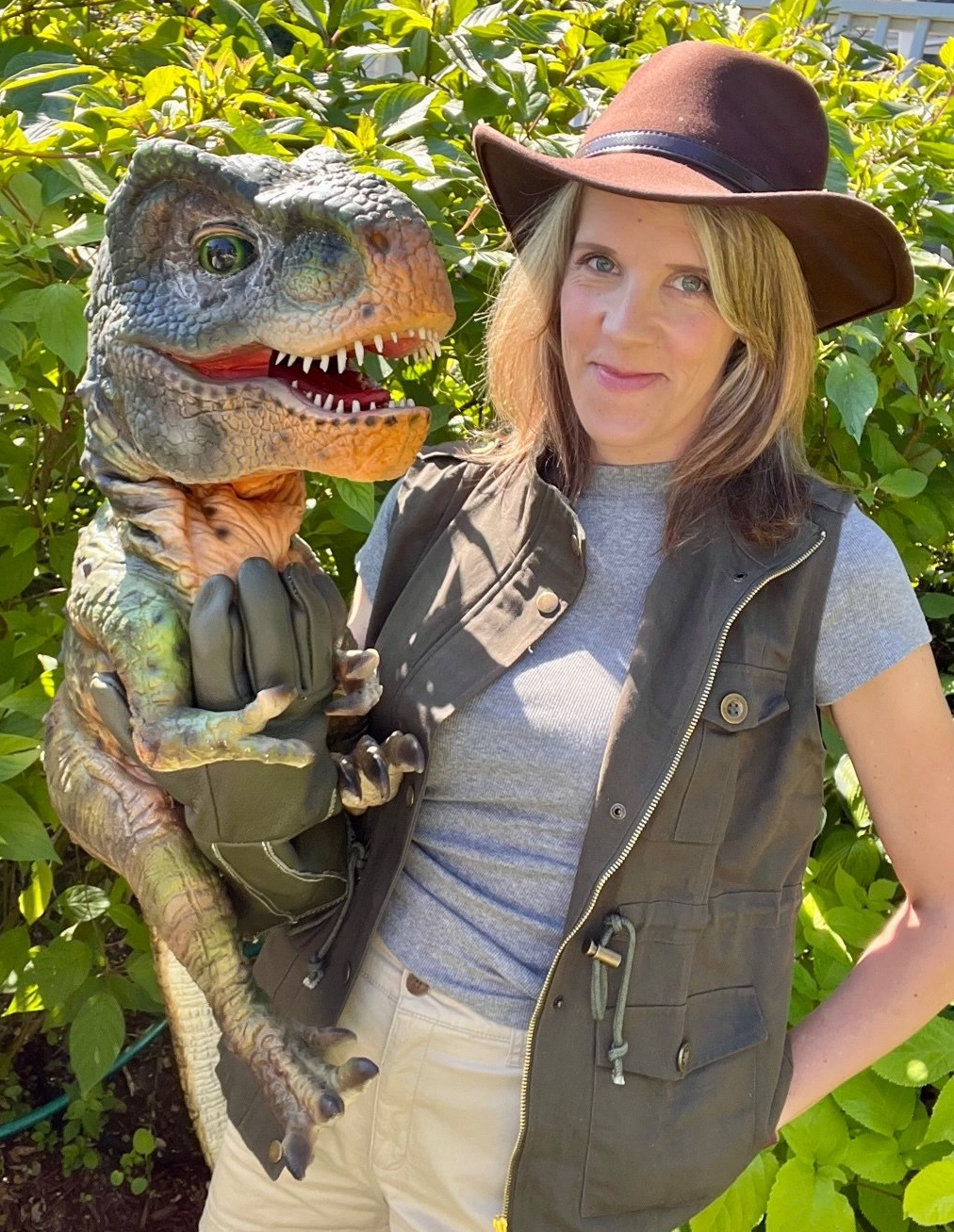 Brooke and Winston the baby T. rex