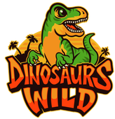 Dinosaurs Wild logo with T. rex