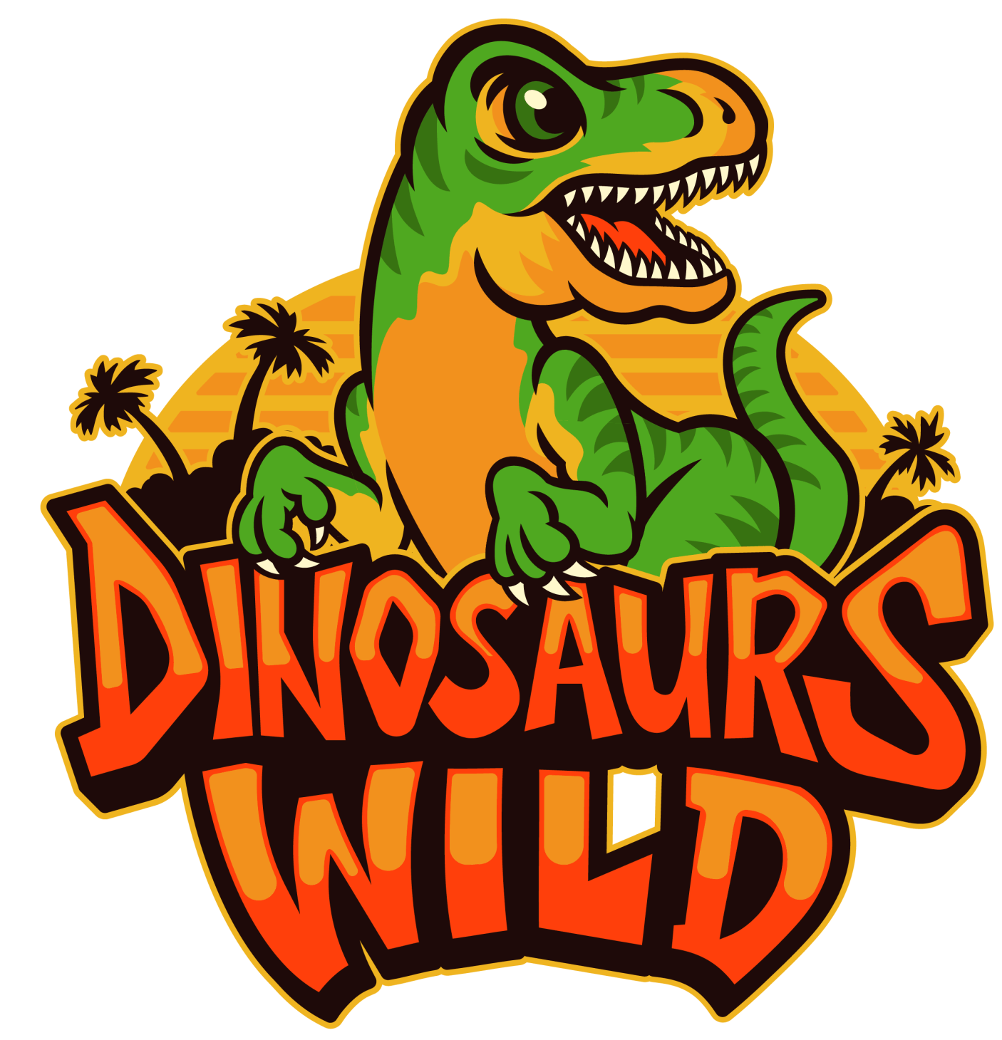 Dinosaurs Wild logo with T. rex
