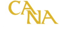 A gold cana logo on a white background