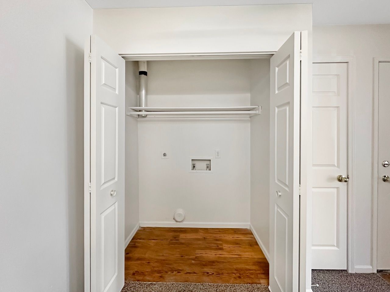 There is a washer and dryer in the closet.