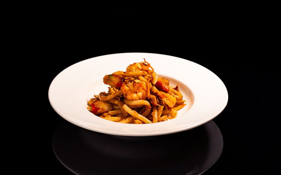 Noodles con gamberi
