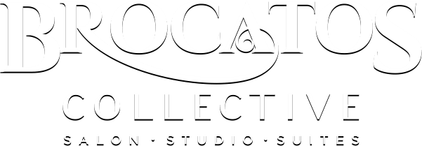 A black and white logo for a salon called brocato collective.