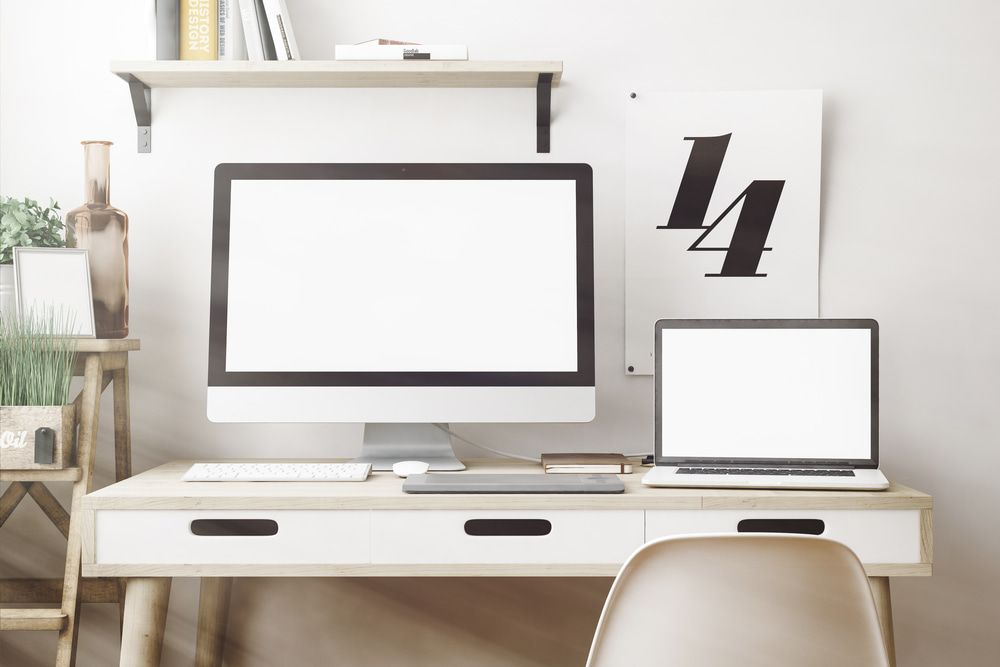 A Desk With A Computer And A Laptop On It — Black Label I.T. in Garbutt, QLD
