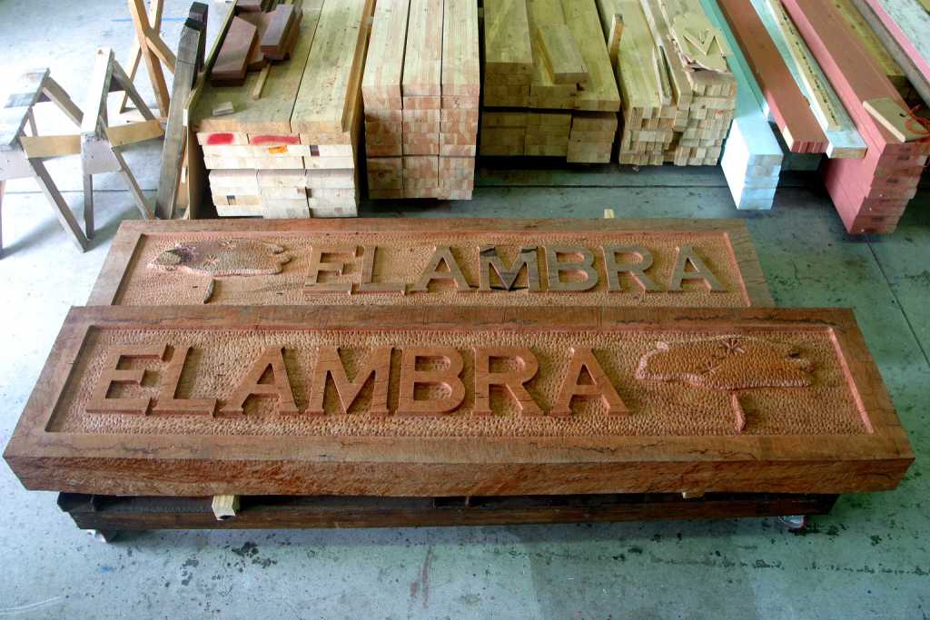 wood signage