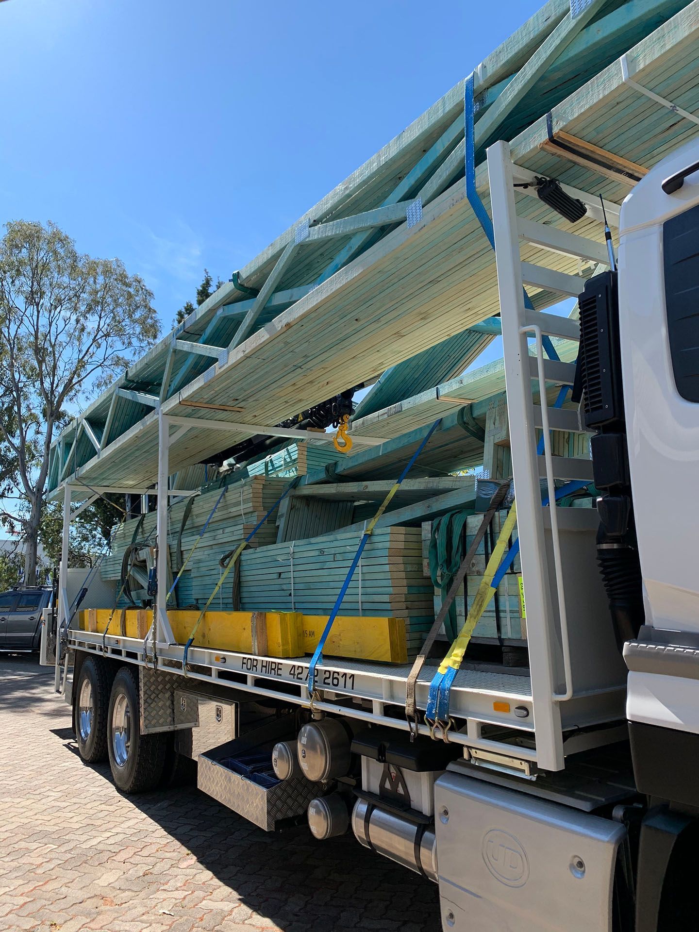 Loaded Crane Truck