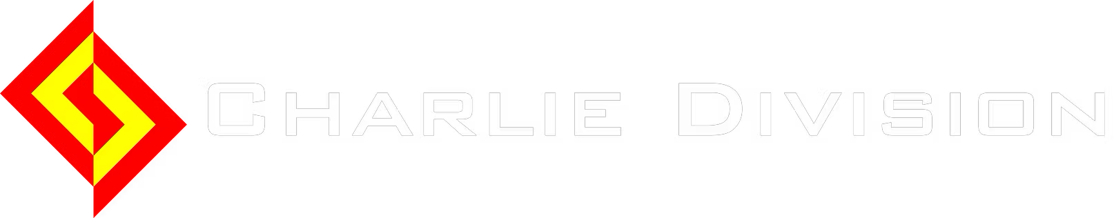Red and yellow diamond logo with white text reading “CHARLIE DIVISION”