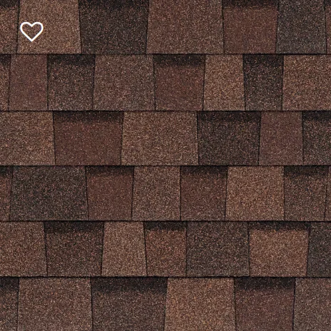 Brown asphalt roof shingles.
