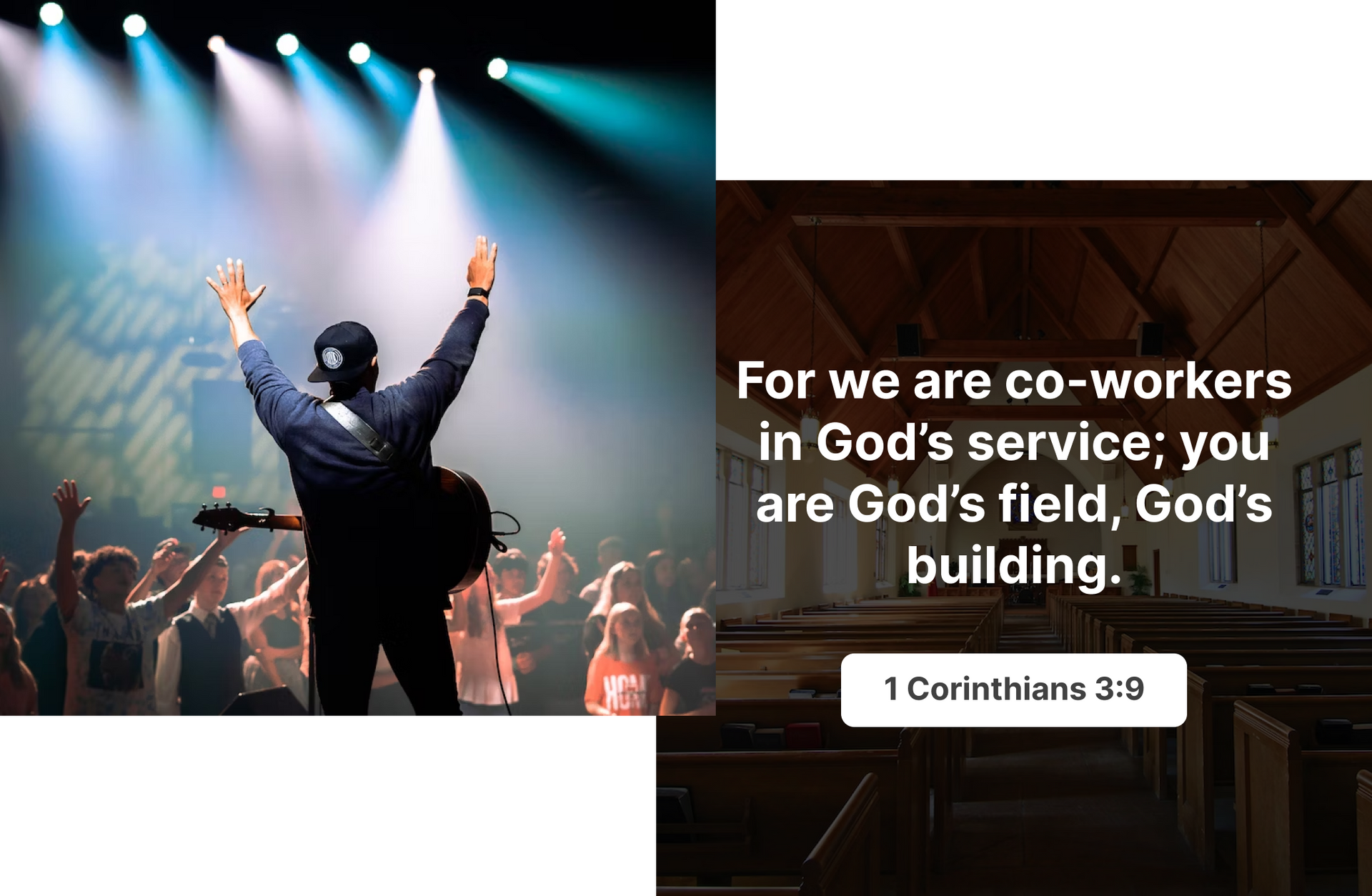 For we are co-workers in god 's service , you are god 's field , god 's building.